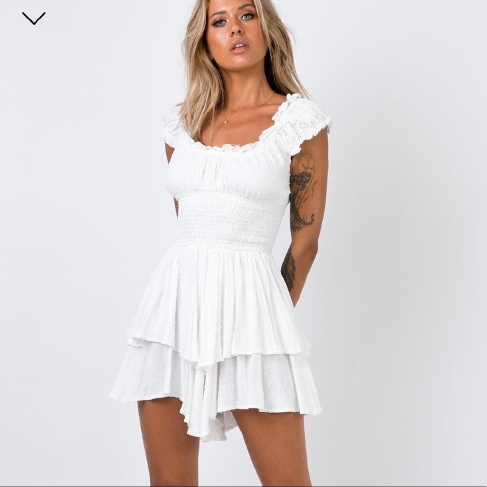 Princess Polly Love Galore Romper in White